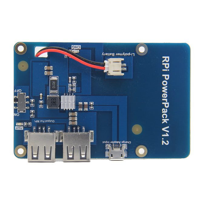 Lithium Battery Expansion Board for Raspberry Pi - Blue + White