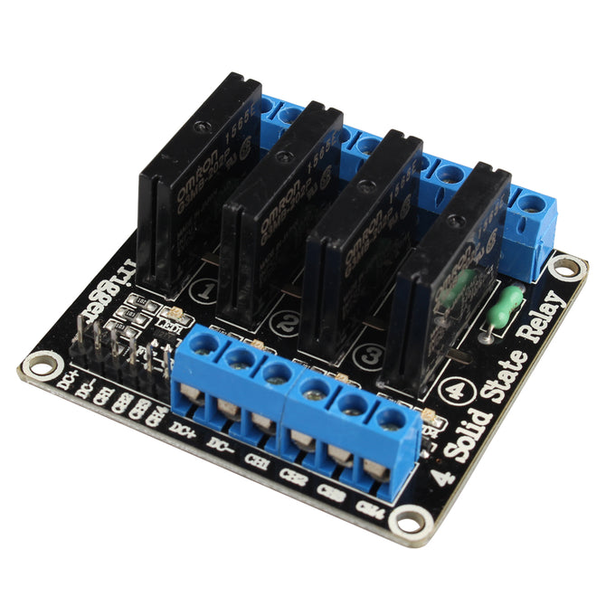 Solid State High Level 4 Channel 5V DC Relay Module - Black + Blue
