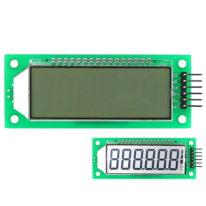 2.4'' 6-Digit 7 Segment LCD Display Module White Backlit for Arduino