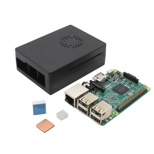 Raspberry Pi 3 Model B + New ABS Case + Heat Sink Kit - Green + Black
