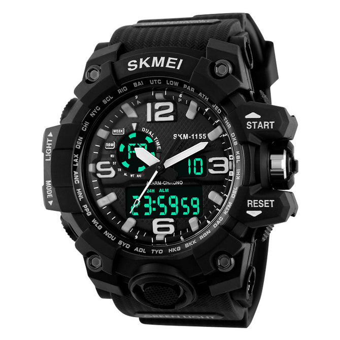 SKMEI 1155 50M Waterproof Multifunction Sport Watch - Black