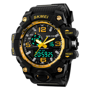SKMEI 1155 50M Waterproof Multifunction Sport Watch - Gold