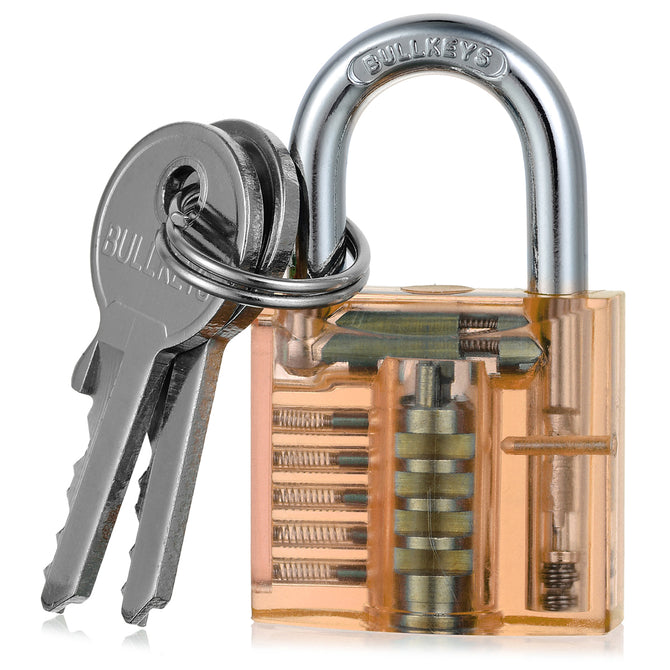 Mini Transparent Practice Padlock Lock Pick Locksmith Tools - Orange
