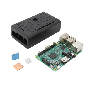 Raspberry Pi 3 Model B Board + Logo Version ABS Case + Heat Sink Kit
