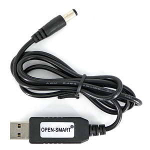 5V Type A Male USB to DC Jack 5.5mm 9V Cable w/ Boost Converter Module