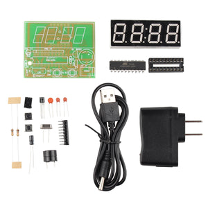 C51 4 Bits Electronic Clock Electronic Production DIY Kits - Green