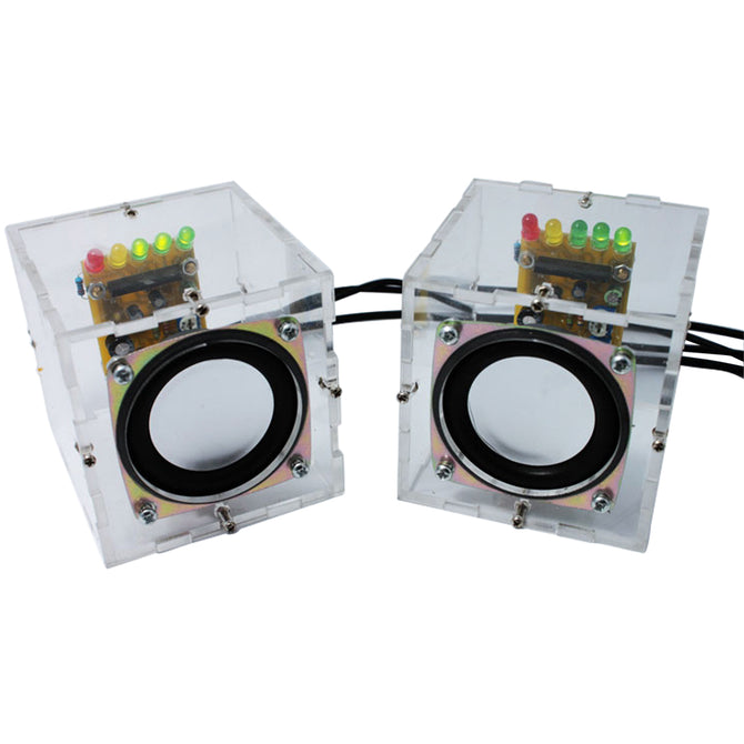 Hengjiaan DIY Mini Amplifier Speaker Kit - Transparent + Yellow