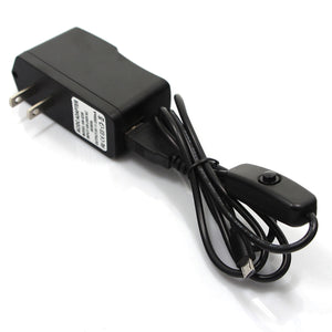 DC 5V 2.5A US Plugs Power Adapter w/ USB Switch Cable - Black