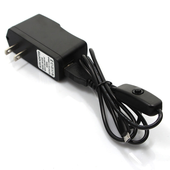 DC 5V 2.5A US Plugs Power Adapter w/ USB Switch Cable - Black