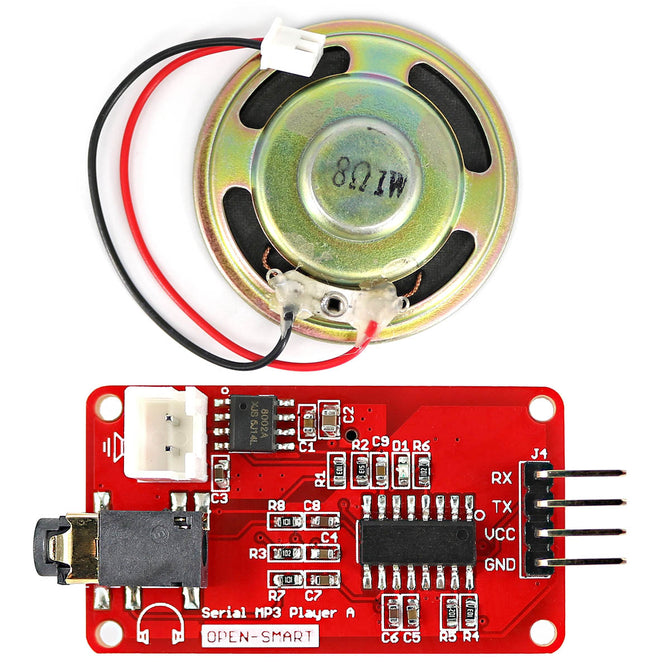 UART Serial MP3 Music Player Module w/ 1W Speaker for Arduino