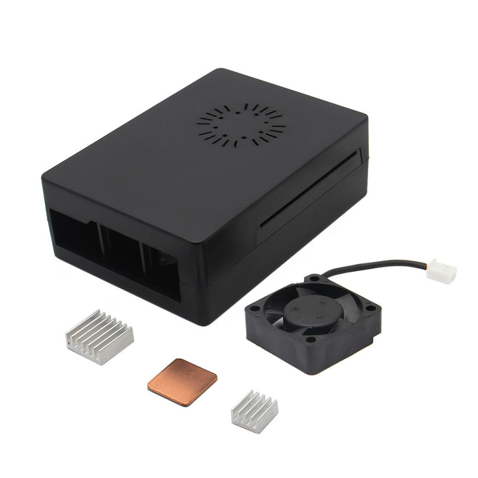 ABS Case + Cooling Fan + Heat Sink for Raspberry Pi 3 Model B - Black
