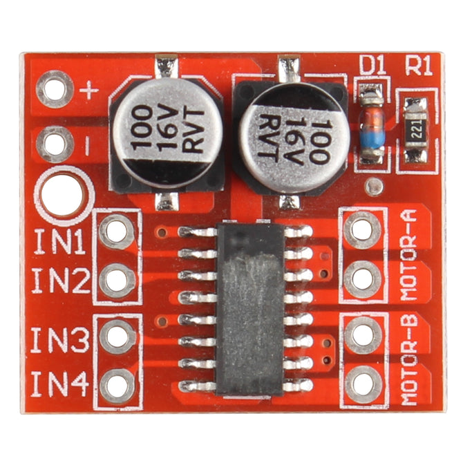 Dual Channel L298N PWM Speed DC Motor Driver Board - Red