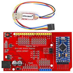 Pro Mini UNO Shield Adapter + Pro Mini Board + Programmer for Arduino