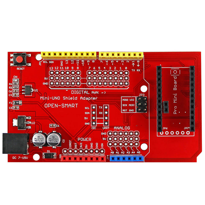 Pro Mini UNO Shield Adapter Board w/ Regulator / Fuse for Arduino