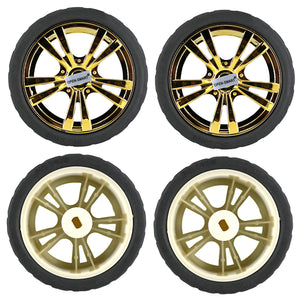 65mm Smart Car Model Wearable Rubber Wheel for TT Motor - Gold (4PCS)