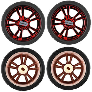 65mm Smart Car Model Wearable Rubber Wheels for TT Motor - Red (4PCS)