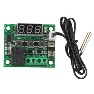 DC 12V -50'C to +110'C Temperature Control Switch Thermostat - Green