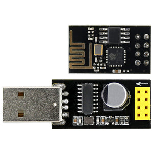 USB to ESP-01 Adatper + Black ESP-01 ESP8266 Wi-Fi Wireless Module
