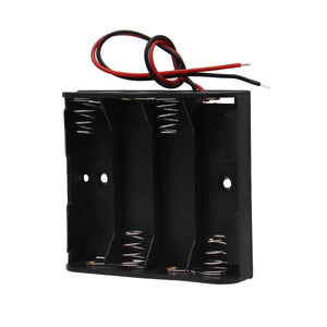 DIY 6V 4-Slot / 4 * AA Battery Holder with Leads - Black