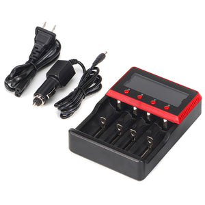 Ultrafire HXY-H4 Smart LCD 4-Slot Battery Charger - Black (US Plugs)