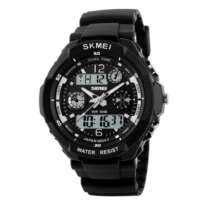 SKMEI 0931 Men's Digital Quartz LED Sports Watch - Silvery Grey (L)