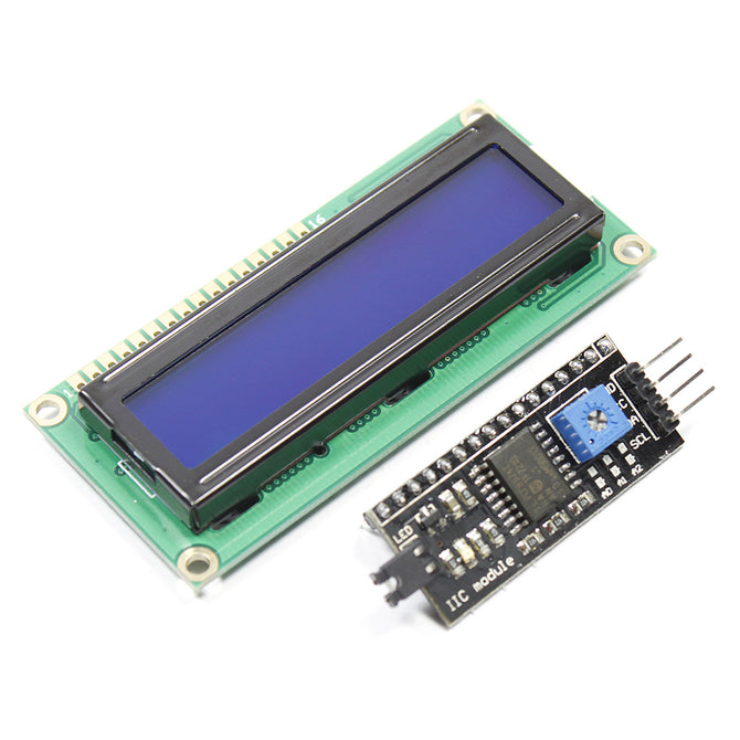 IIC / I2C + 1602 Blue Screen LCD Display Module for Arduino - Blue