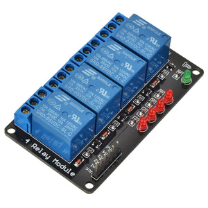 4-Channel 5V Opto-isolator Relay Module High Level Trigger - Blue