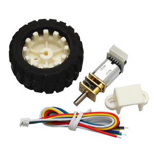 6V 310RPM 50:1 Micro Metal Geared Motor w/ Encoder - Black + White