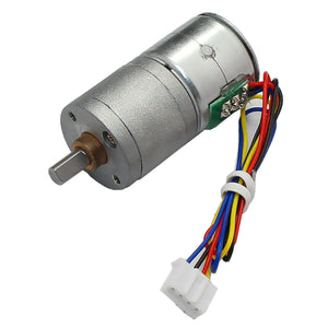 High Torque 20mm Diameter DC 12.0V Stepper Gear Motor - Gray + Silver