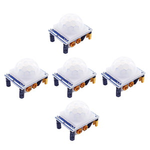 HC-SR501 Human Infrared Sensor Modules - White + Blue (5Pcs)