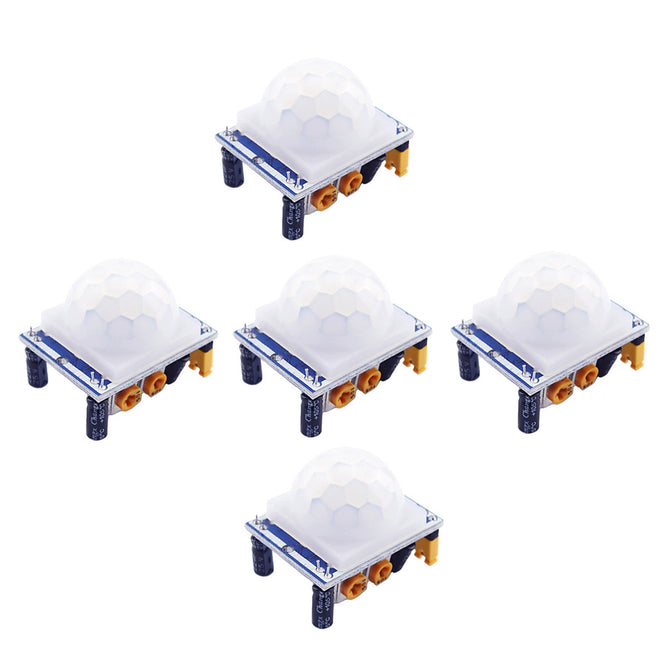HC-SR501 Human Infrared Sensor Modules - White + Blue (5Pcs)