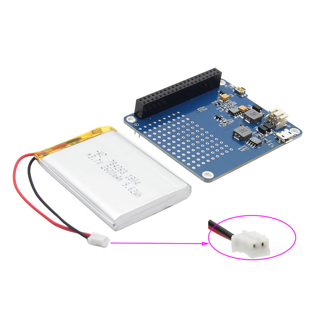 Geekworm Raspi UPS HAT Board + Lithium Battery for Raspberry Pi