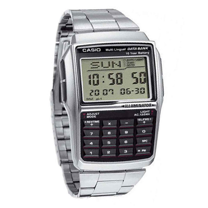 Casio DBC-32D-1ADF Calculator Digital Watch - Silver + Black