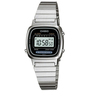 Casio LA670WA-1DF Women Digital Watch - Silver / Black (Without Box)