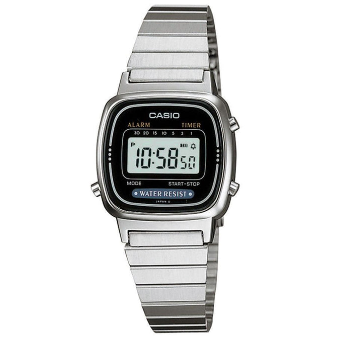 Casio LA670WA-1DF Women Digital Watch - Silver / Black (Without Box)