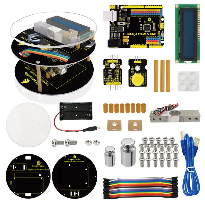 Keyestuido DIY Electronic Scale Starter Kit - Black + Yellow