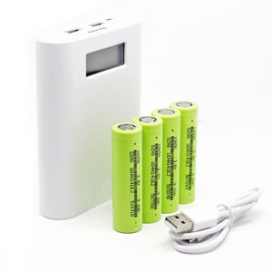 Soshine E3S LCD Mobile 4-Slot 18650 Battery Charger w/ 4 * Batteries