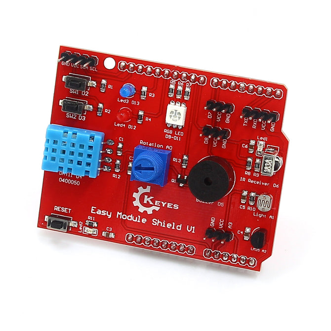 Keyes V1 FR4 Multi-Purpose Shield Learning Module for Arduino - Red