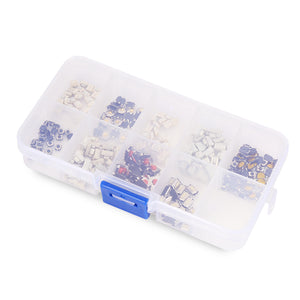 250Pcs Push Button Switch SMD DIP Assortment Kit with Box