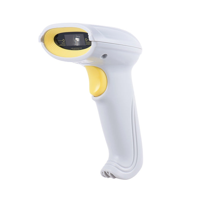 Automatic Handheld USB2.0 Wired Laser Barcode Scanner - White + Yellow