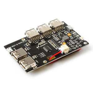 Lithium Battery & 4-USB Hub Expansion Board for Raspberry Pi - Black