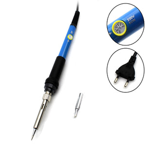220V 60W Handheld Electrical Soldering Iron - Black + Blue