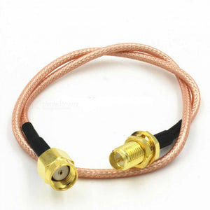 Wi-Fi Antenna Adapter RP SMA M Plug to SMA F Jack RF Coax Cable (20cm)
