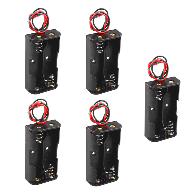 Hengjiaan Plastic Battery Storage Cases Boxs for 2xAA Battery (5 PCS)