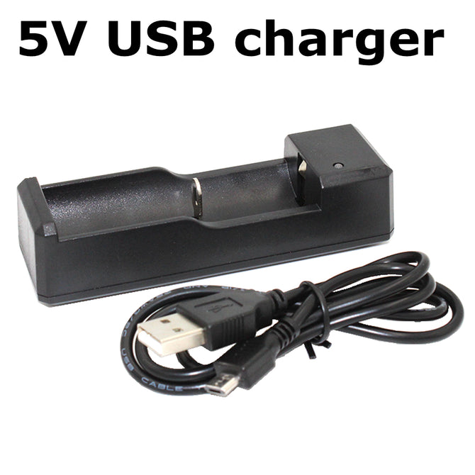 ZHAOYAO DC 5V Single Slot USB Battery Charger - Black