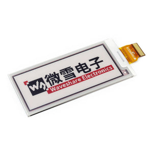 Three-color, 2.9" E-Ink Raw Display Panel for Raspberry Pi / Arduino