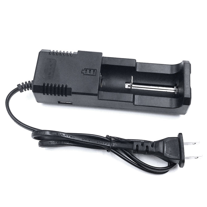 ZHAOYAO 18650 Battery AC Charger w/ USB Port - Black (US Plug)