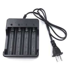 ZHAOYAO 100-240V 4-Slot 18650 Battery Charger - Black (US Plug)