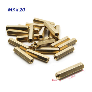 Geekworm 20Pcs/Lot M3x20 20mm Hex Brass Spacer Kits for Raspberry Pi