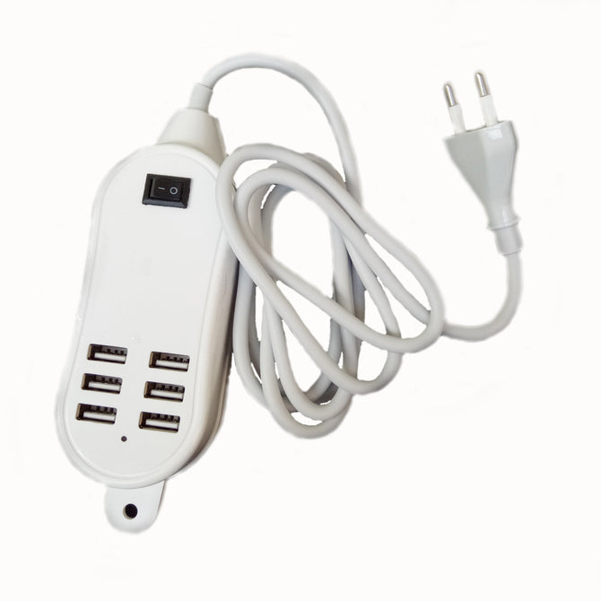 Intelligent Multi-function 5A USB 6-Port Charger - White